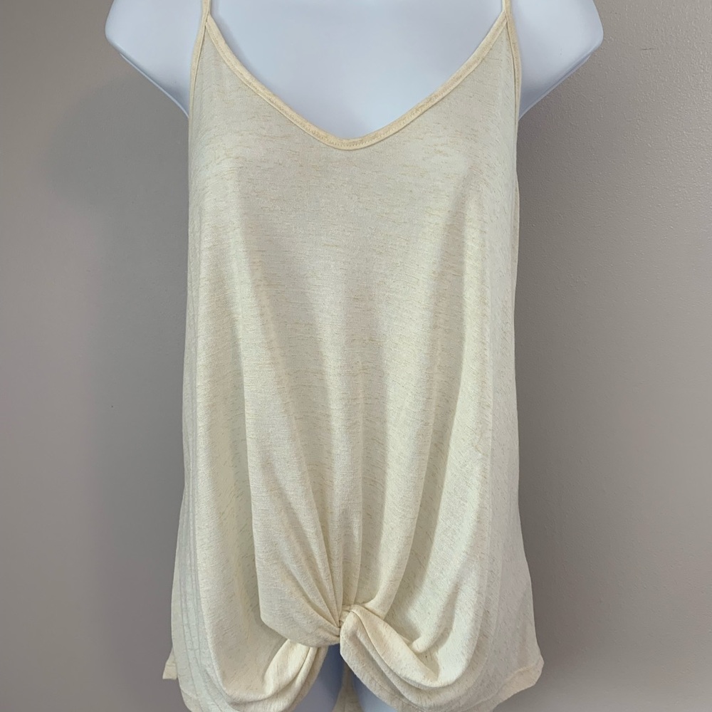 Wishlist Cream Relaxed KnotFront Tank - Picture 15 of 16